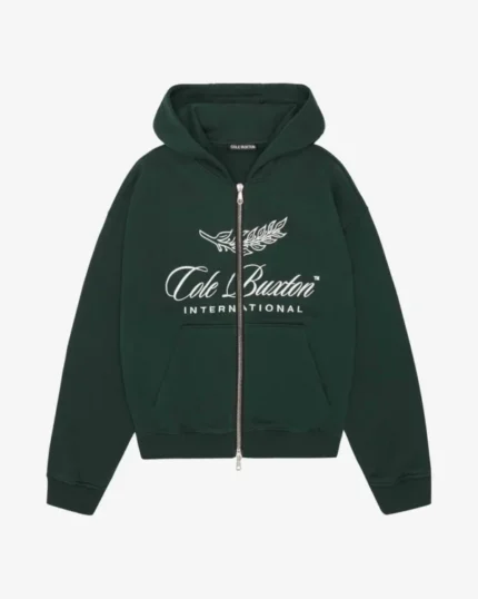 COLE BUXTON INTERNATIONAL ZIPPED GREEN HOODIE