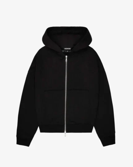 COLE BUXTON WARM UP CROPPED ZIPPED BLACK HOODIE